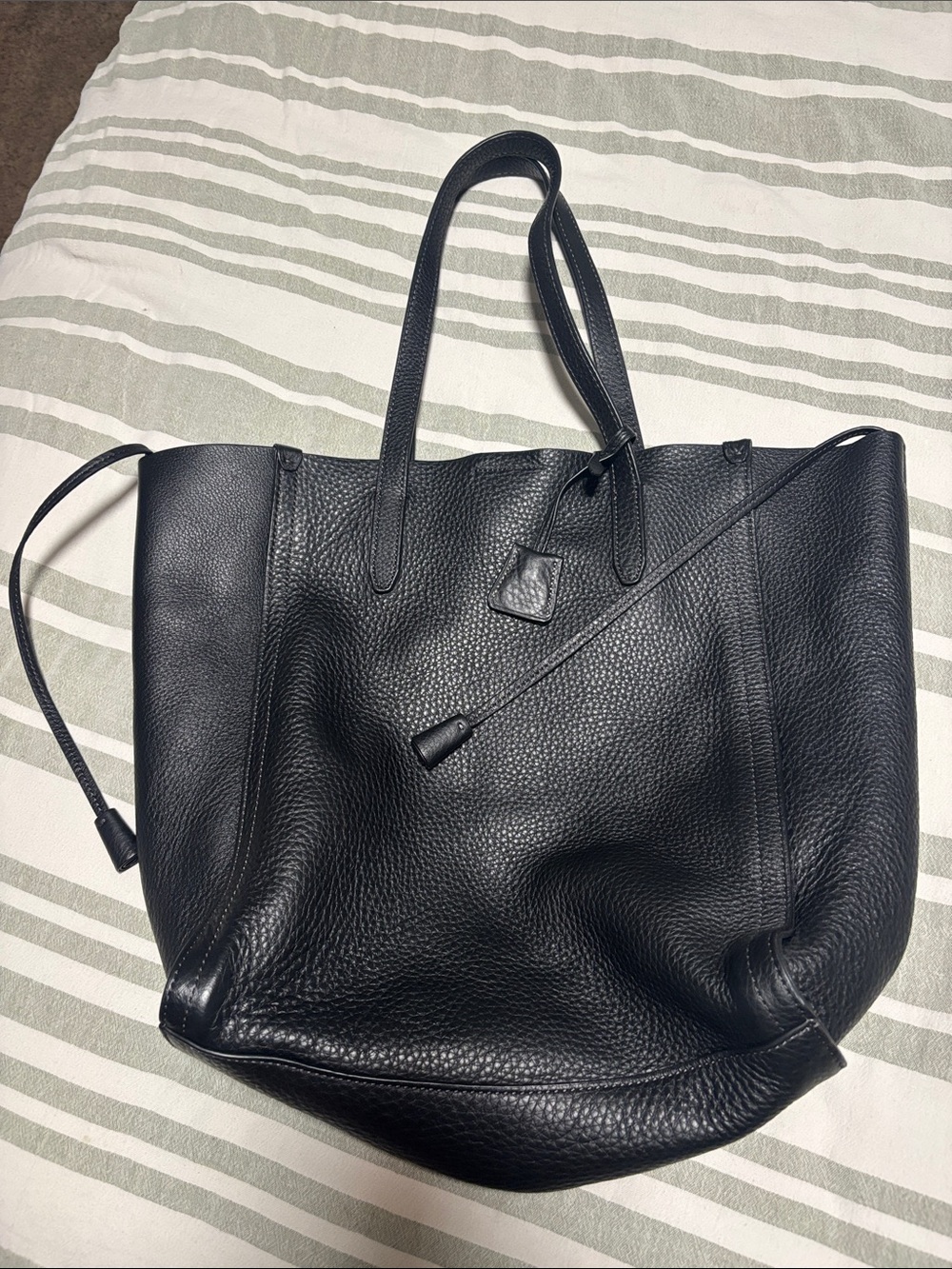 J. Crew Black Pebbled Leather Tote